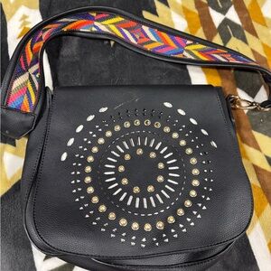 Black Studded Crossbody Bag